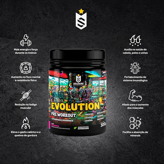 Pré treino SOLDIERS sabor melancia 300g